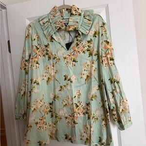 Tuckernuck Mint Floral Blouse
